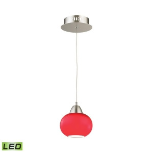 Alico Ciotola 1 Light Led Pendant in Satin Nickel with Red Glass Lca401-11-16m - All