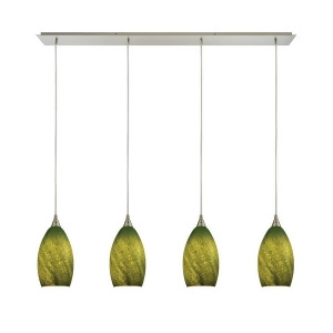Elk Earth 4 Light Pendant In Satin Nickel And Grass Green Glass 10510-4Lp-grs - All