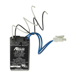 Alico 60Va 120-12V Solid State Transformer with Power Jack T4c - All