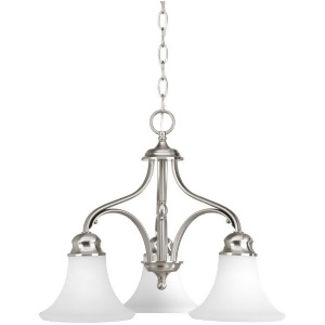 Progress Applause 3 Light Chandelier Brushed Nickel Parchment P4035-09 - All