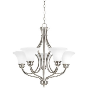 Progress Applause 5 Light Chandelier Brushed Nickel Parchment P4036-09 - All