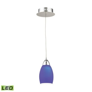 Alico Buro 1 Light Led Pendant in Chrome with Blue Glass Lca201-7-15 - All