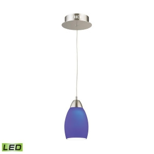 Alico Buro 1 Light Led Pendant in Satin Nickel with Blue Glass Lca201-7-16m - All