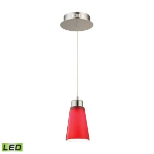 Alico Coppa 1 Light Led Pendant in Satin Nickel with Red Glass Lca501-11-16m - All
