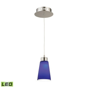 Alico Coppa 1 Light Led Pendant in Satin Nickel with Blue Glass Lca501-7-16m - All