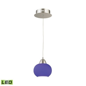 Alico Ciotola 1 Light Led Pendant in Satin Nickel with Blue Glass Lca401-7-16m - All