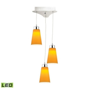 Alico Coppa 3 Light Led Pendant in Chrome with Yellow Glass Lca503-8-15 - All