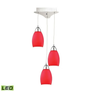 Alico Buro 3 Light Led Pendant in Chrome with Red Glass Lca203-11-15 - All