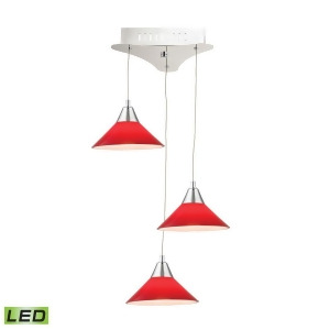 Alico Cono 3 Light Led Pendant in Chrome with Red Glass Lca103-11-15 - All