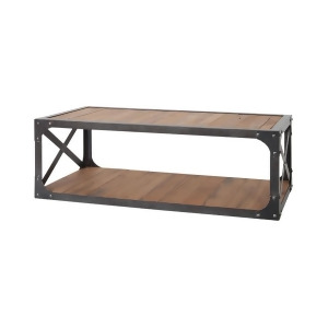 Sterling Industries Jose Coffee Table Natural Woodtone Bronze Iron 7162-059 - All