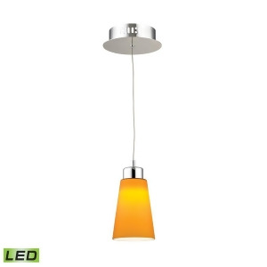 Alico Coppa 1 Light Led Pendant in Chrome with Yellow Glass Lca501-8-15 - All