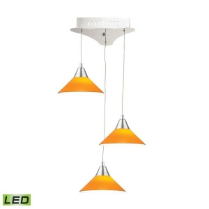Alico Cono 3 Light Led Pendant in Chrome with Yellow Glass Lca103-8-15 - All
