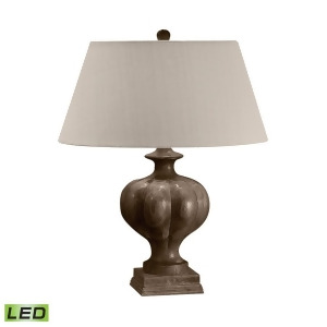 Lamp Works Bonita Fluted Dark Wood Led Table Lamp Natural White 440Dw-led - All