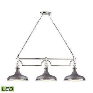Elk Rutherford 3 Light Led Island In Weathered Zinc And Polished Nickel 57083-3-Led - All
