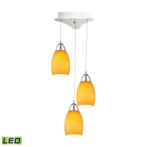 Alico Buro 3 Light Led Pendant in Chrome with Yellow Glass Lca203-8-15 - All