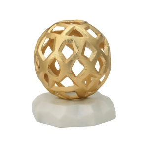 Sterling Industries Hive Tabletop Sculpture Gold White Marble 8989-035 - All
