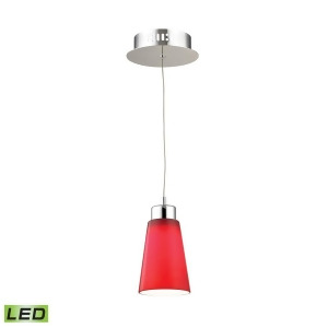 Alico Coppa 1 Light Led Pendant in Chrome with Red Glass Lca501-11-15 - All