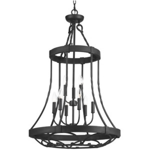 Progress Enclave 9 Lt Foyer Light Gilded Iron Frosted/Pearl P3692-71 - All