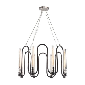 Elk Continuum 8 Light Chandelier In Silvered Graphite With Polished Nickel Accents 31907-8 - All