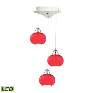 Alico Ciotola 3 Light Led Pendant in Chrome with Red Glass Lca403-11-15 - All