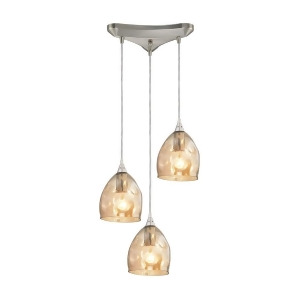 Elk Niche 3 Light Pendant In Satin Nickel And Champagne Plated Glass 31595-3 - All