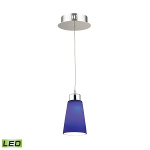 Alico Coppa 1 Light Led Pendant in Chrome with Blue Glass Lca501-7-15 - All