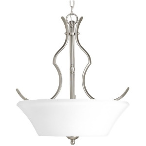 Progress Applause 3 Light Inverted Pendant Brushed Nickel Parchment P3560-09 - All