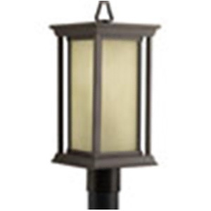 Progress Endicott 1 Light Post Lantern Antique Bronze Umber Linen P5400-20 - All