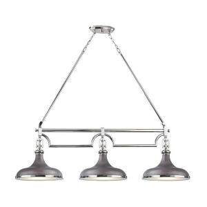 Elk Rutherford 3 Light Island In Weathered Zinc And Polished Nickel 57083-3 - All