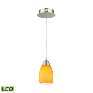 Alico Buro 1 Light Led Pendant in Satin Nickel with Yellow Glass Lca201-8-16m - All