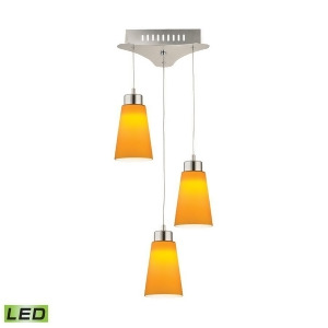Alico Coppa 3 Light Led Pendant in Satin Nickel with Yellow Glass Lca503-8-16m - All