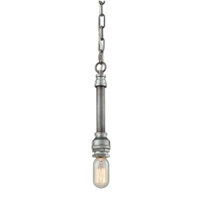 Elk Cast Iron Pipe 1 Light Pendant In Weathered Zinc 10688-1 - All