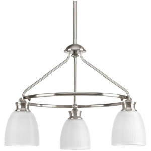 Progress Lucky 3 Light Chandelier Brushed Nickel White Prismatic P4721-09 - All
