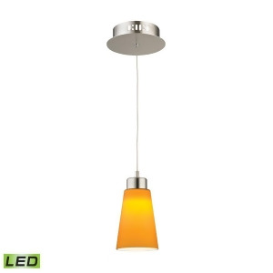 Alico Coppa 1 Light Led Pendant in Satin Nickel with Yellow Glass Lca501-8-16m - All