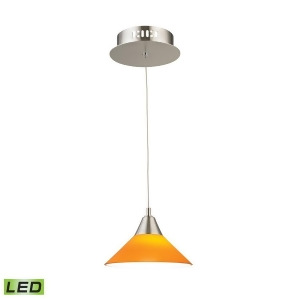 Alico Cono 1 Light Led Pendant in Satin Nickel with Yellow Glass Lca101-8-16m - All