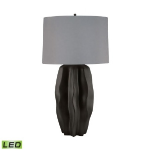 Lamp Works Bisque Ceramic Led Table Lamp Dark Taupe Black Shade 340-Led - All