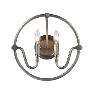 Elk Stanton 2 Light Wall Sconce In Weathered Zinc With Brushed Nickel Accents 11840-2 - All
