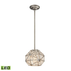 Elk Constructs 1 Light Led Pendant In Weathered Zinc 11835-1-Led - All