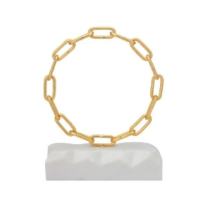 Sterling Industries Torus Tabletop Sculpture Gold White Marble 8989-036 - All