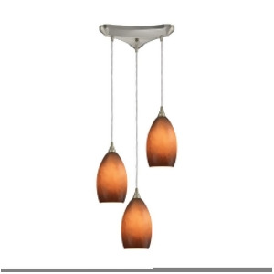 Elk Earth 3 Light Pendant In Satin Nickel And Sand Glass 10510-3Snd - All