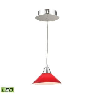 Alico Cono 1 Light Led Pendant in Chrome with Red Glass Lca101-11-15 - All