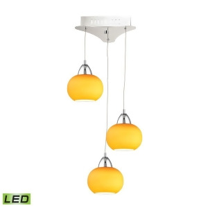 Alico Ciotola 3 Light Led Pendant in Chrome with Yellow Glass Lca403-8-15 - All