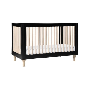Babyletto Lolly 3-in-1 Crib w/ Toddler Conv Kit Black/Washed Natural M9001bnx - All