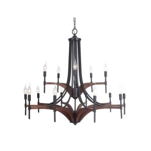 Craftmade Tahoe 15 Light Chandelier Espresso / Whiskey Barrel 40315-Espwb - All