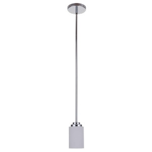 Craftmade Albany 1 Light Mini Pendant Chrome White Frosted Glass 39791-Ch - All
