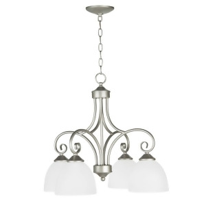 Craftmade Raleigh 4 Light Chandelier Satin Nickel White Frosted 25324-Sn-wg - All