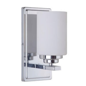 Craftmade Albany 1 Light Wall Sconce Chrome White Frosted Glass 39701-Ch - All