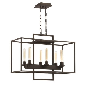 Craftmade Cubic 6 Light Linear Chandelier Aged Bronze Brushed 41526-Abz - All