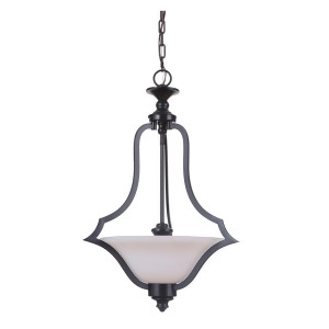 Craftmade Gabriella 3 Light Pendant Matte Black White Frosted Glass 40243-Mbk - All
