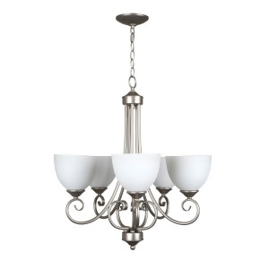 Craftmade Raleigh 5 Light Chandelier Satin Nickel White Frosted 25325-Sn-wg - All
